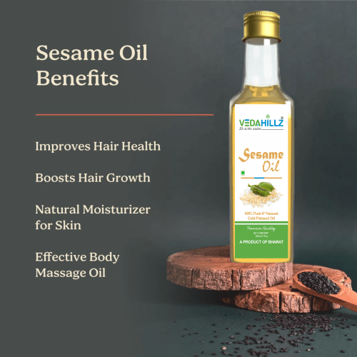 Vedahillz Cold Pressed Sesame Oil Sourced from Premium Natural Seeds